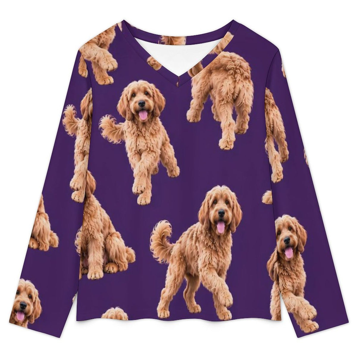 Dog Lover, Pet Owner,  V-Neck Pajama Set(All-Over Printing)