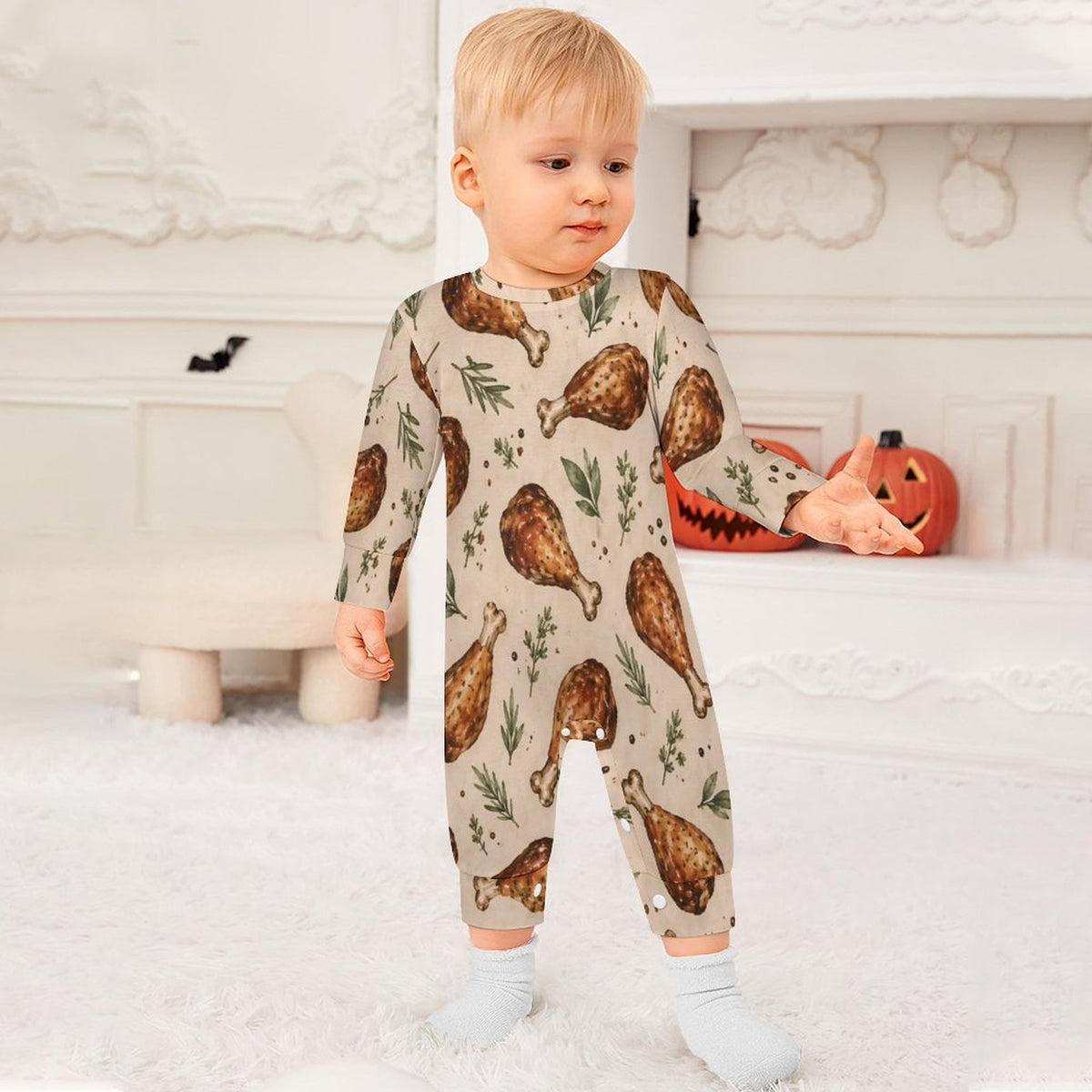 Cotton Long Sleeve Infant Bodysuit (All-Over Printing)