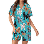 Women's Satin Cuban Collar Pajama Set(All-Over Printing)