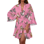 Dog Lover, Pet Owner,  Women's Ruffle Long Sleeve Robe(All-Over Printing)