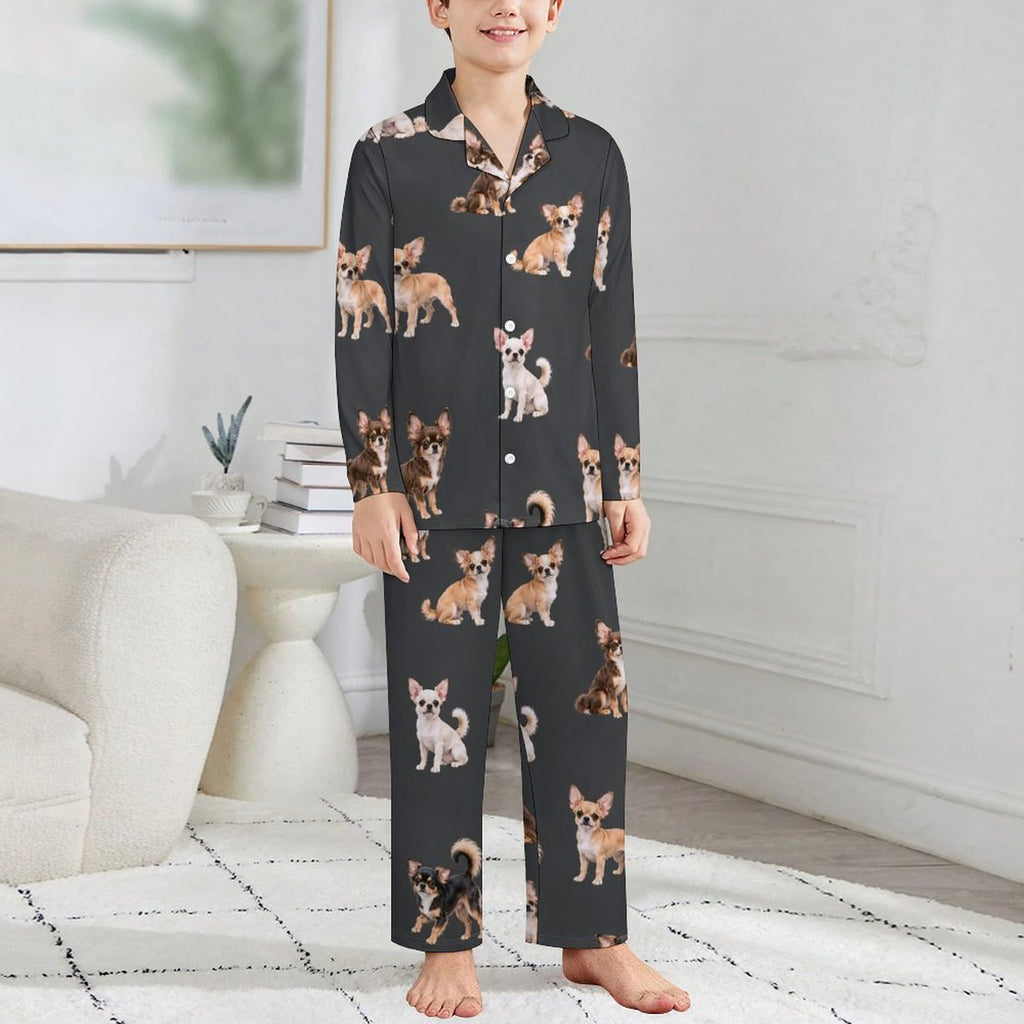 180gsm Long Sleeve Kid Pajama Set(All-Over Printing)
