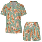 Women's Satin Cuban Collar Pajama Set(All-Over Printing)