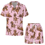 Women's Satin Cuban Collar Pajama Set(All-Over Printing)
