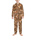 250gsm Flannel Footless Zip up Kid Jumpsuit Pajamas(All-Over Printing)