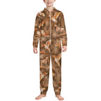 250gsm Flannel Footless Zip up Kid Jumpsuit Pajamas(All-Over Printing)