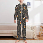 250gsm Flannel Footless Zip up Kid Jumpsuit Pajamas(All-Over Printing)