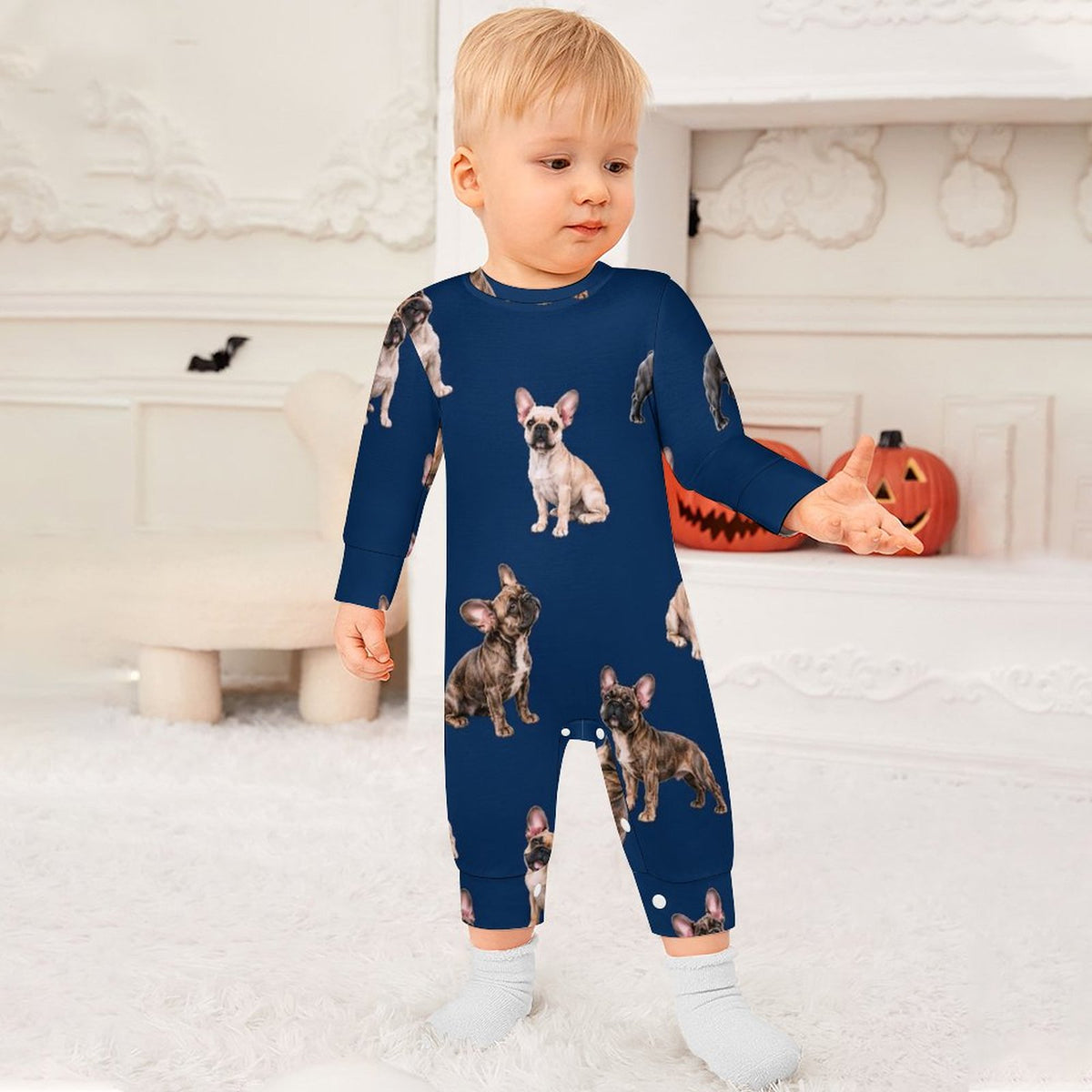Dog Lover, Pet Owner, Cotton Long Sleeve Infant Bodysuit (All-Over Printing)