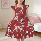200gsm Girls Short Sleeve Ruffle Nightgown(All-Over Printing)