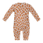 Pumpkin Leopard Print, Cotton Long Sleeve Infant Bodysuit (All-Over Printing)