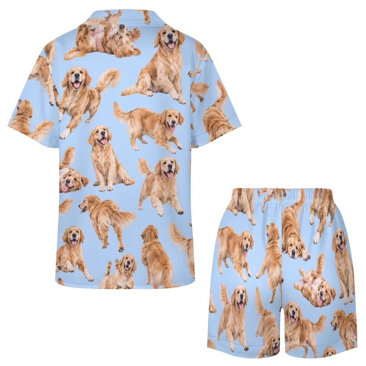 Women's Satin Cuban Collar Pajama Set(All-Over Printing)