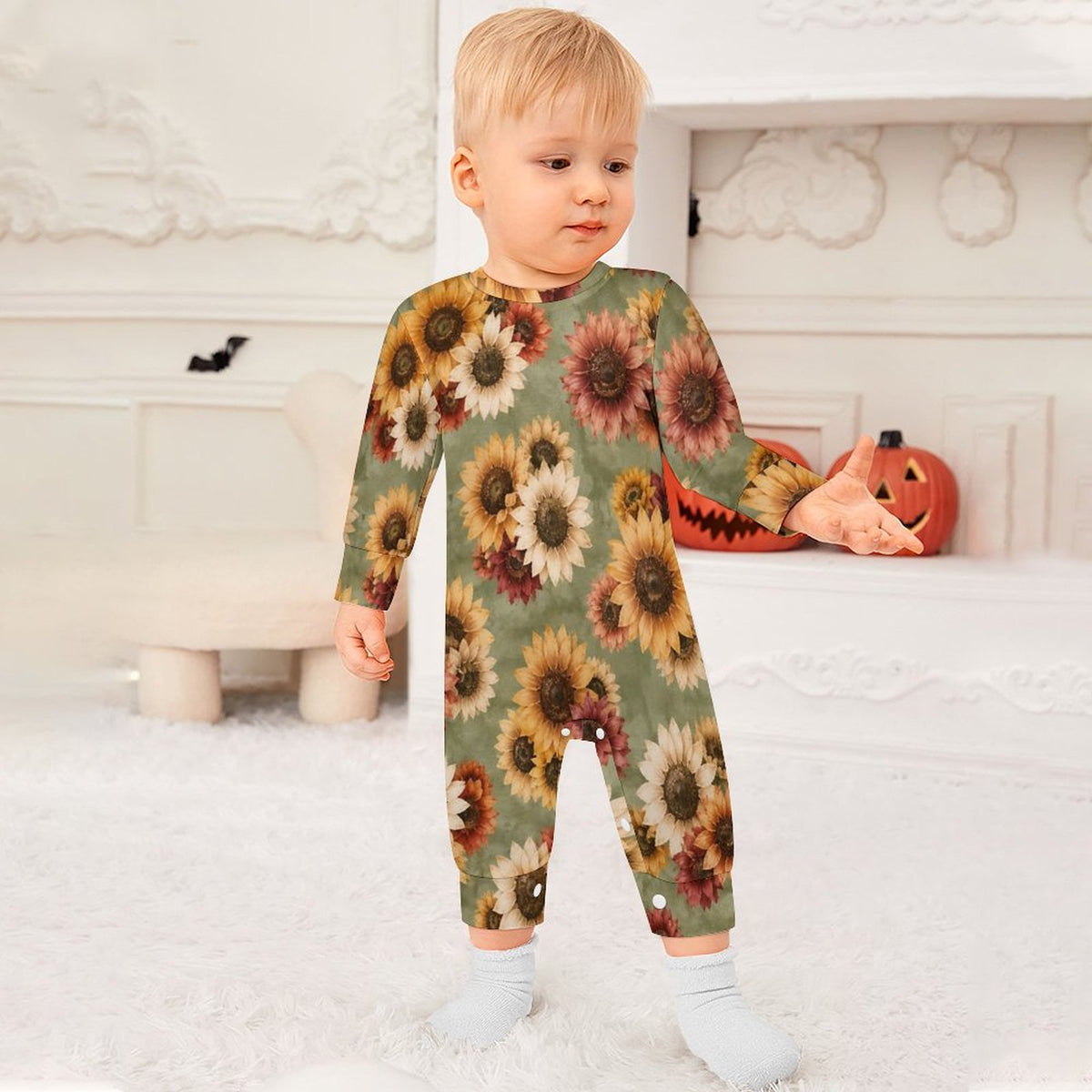 Cotton Long Sleeve Infant Bodysuit (All-Over Printing)