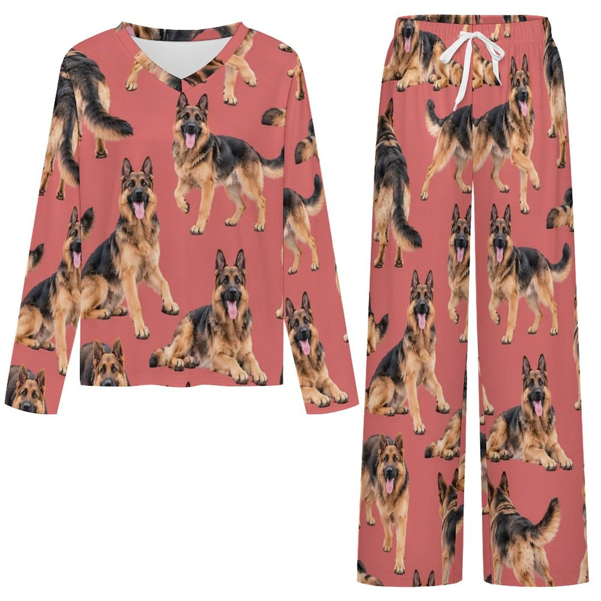 200gsm V-Neck Pajama Set(All-Over Printing)