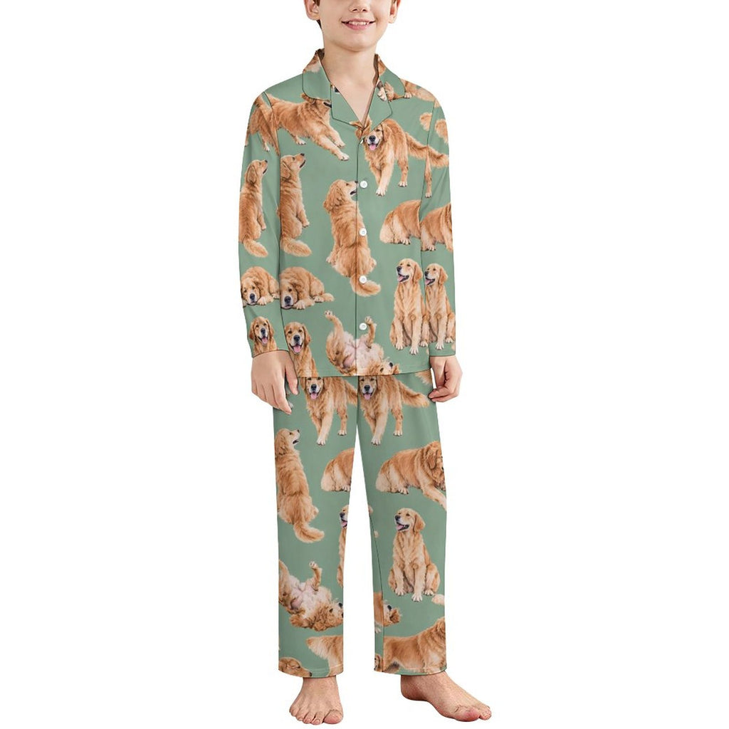 180gsm Long Sleeve Kid Pajama Set(All-Over Printing)