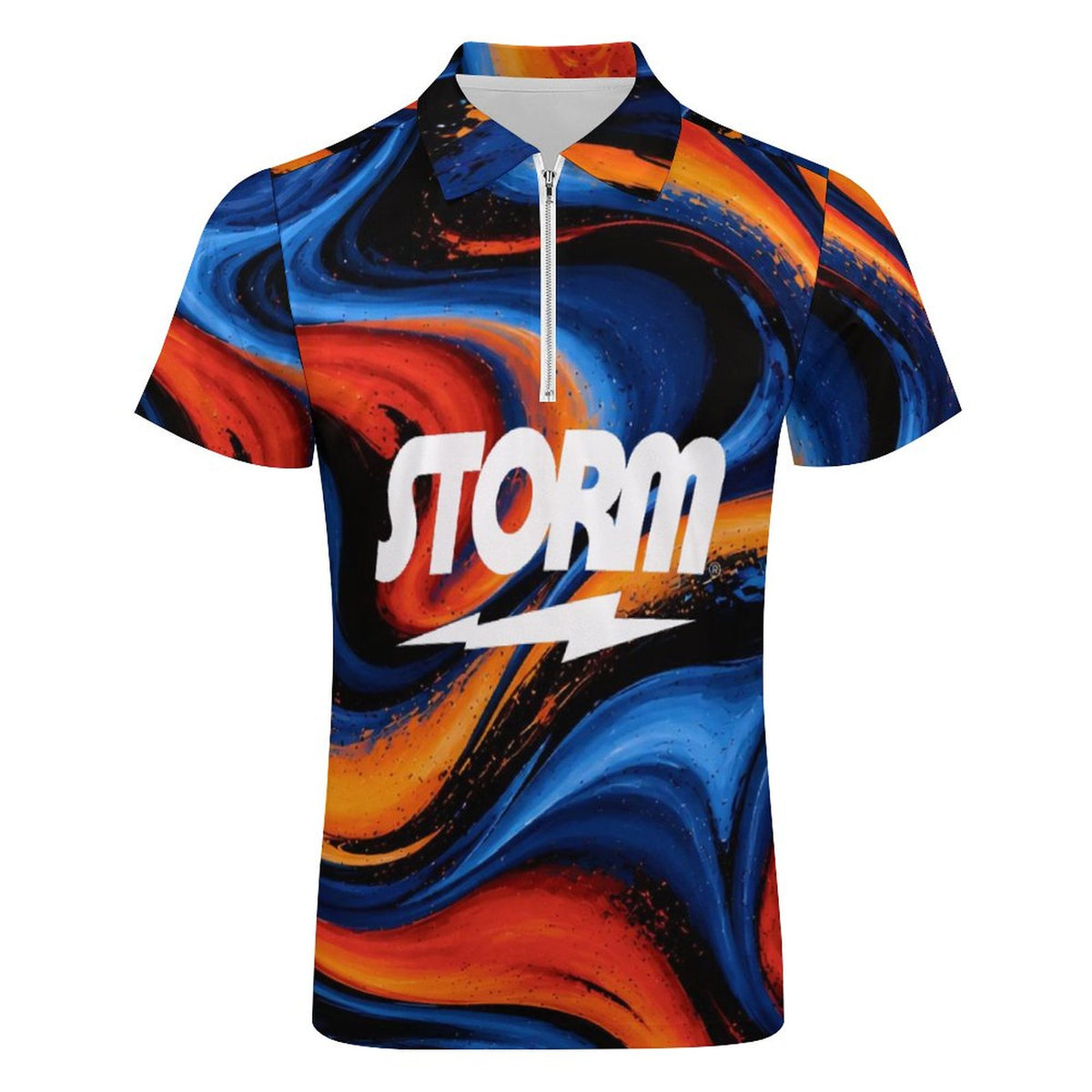 Men's Short Sleeve POLO Shirt with Zipper(All-Over Printing)