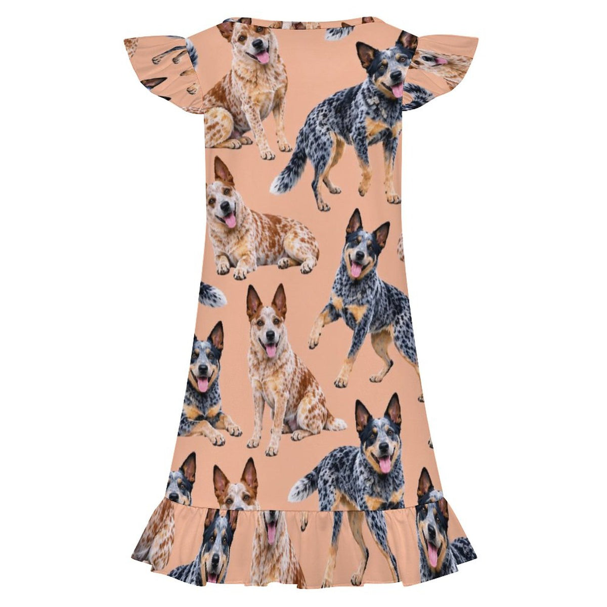 Dog Lover, Pet Owner, Girls Short Sleeve Ruffle Nightgown(All-Over Printing)