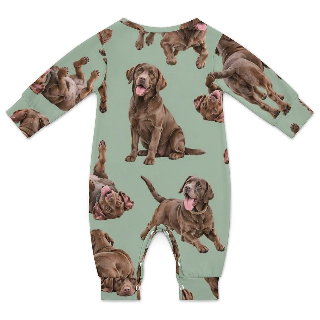 Dog Lover, Pet Owner, Cotton Long Sleeve Infant Bodysuit (All-Over Printing)