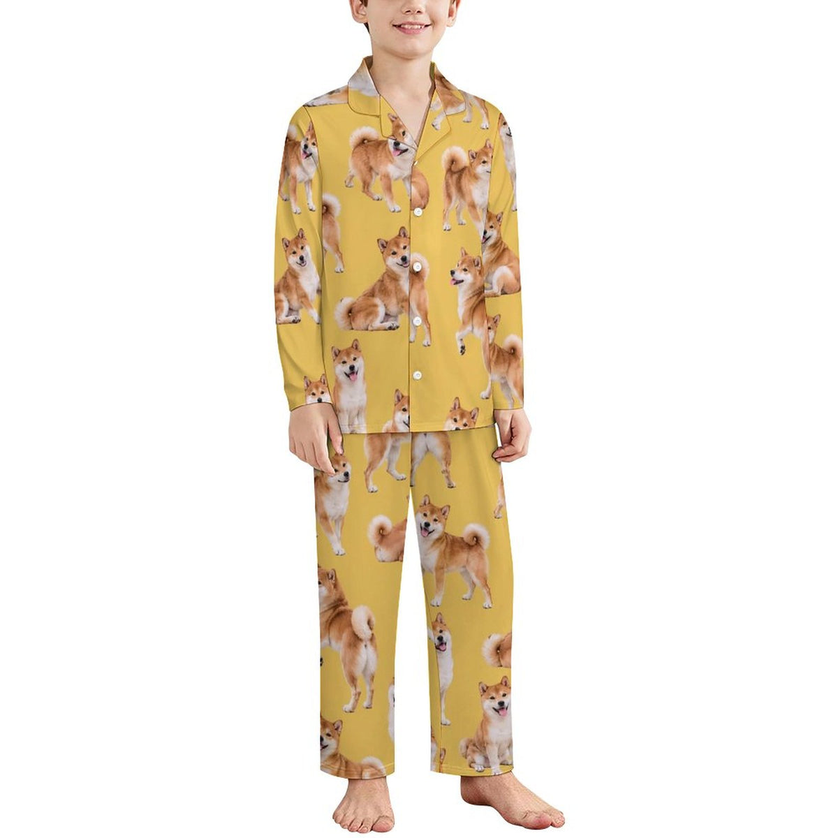 180gsm Long Sleeve Kid Pajama Set(All-Over Printing)