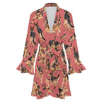 Dog Lover, Pet Owner,  Women's Ruffle Long Sleeve Robe(All-Over Printing)