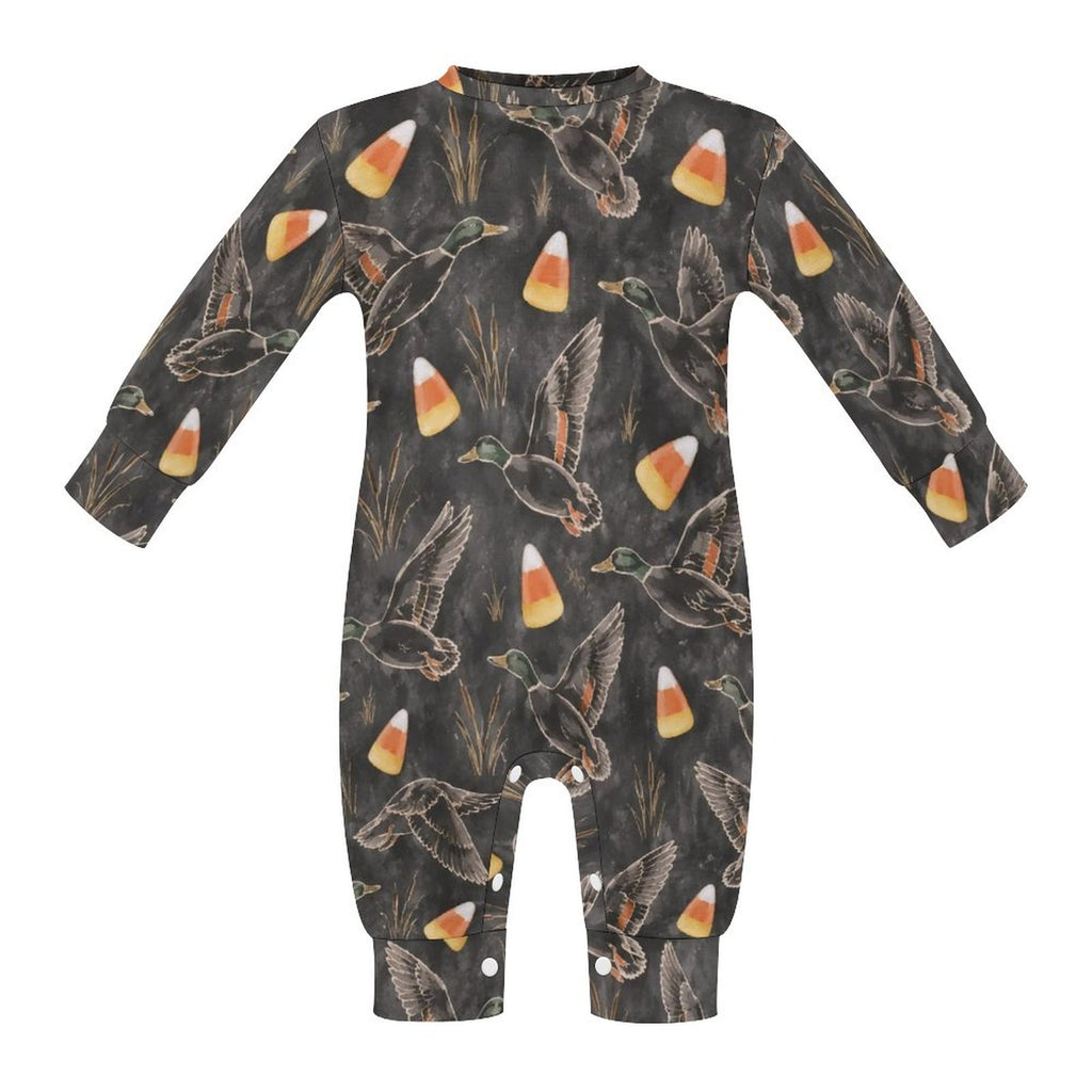 Candy Corn Duck Hunt,Cotton Long Sleeve Infant Bodysuit (All-Over Printing)