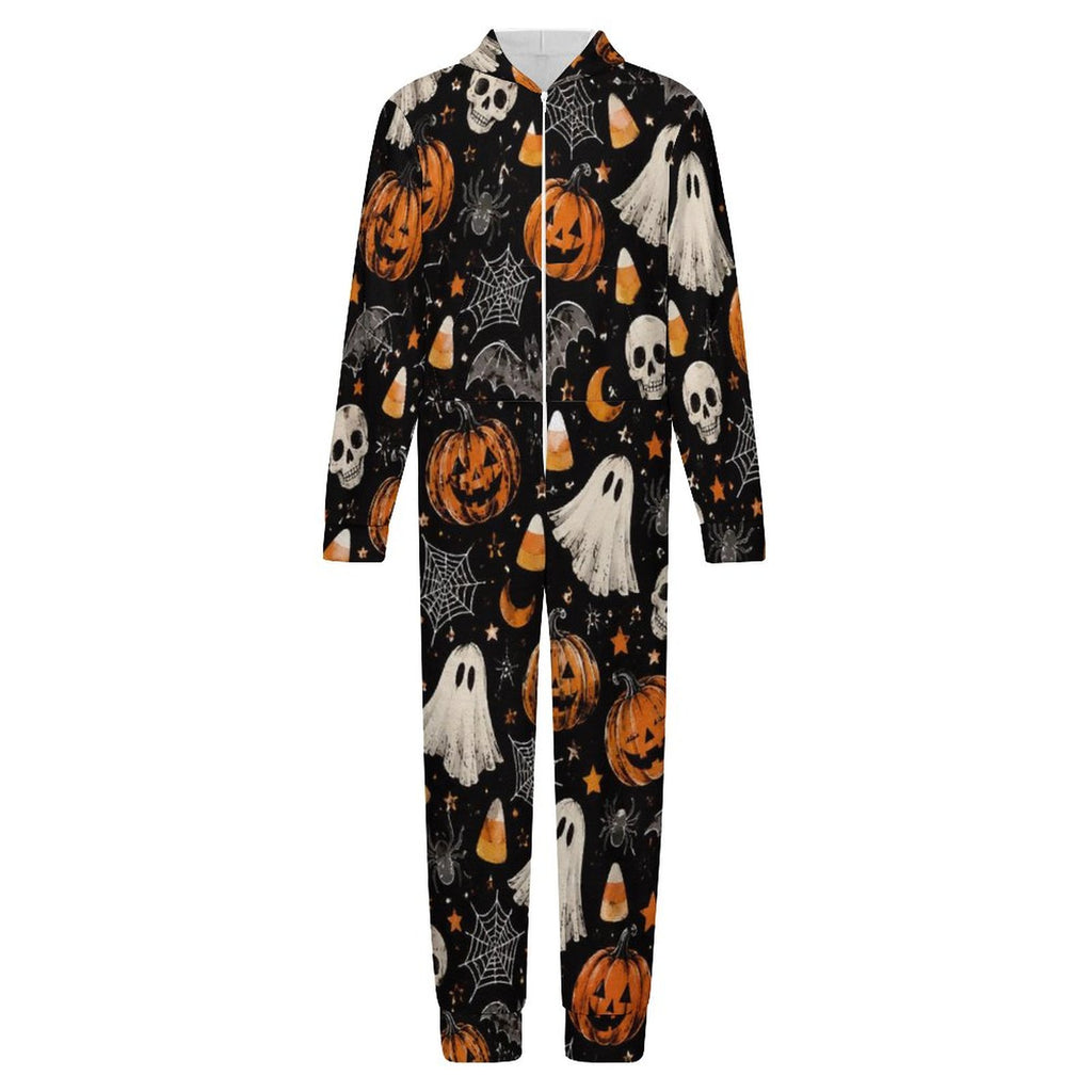 250gsm Flannel Footless Zip up Kid Jumpsuit Pajamas(All-Over Printing)