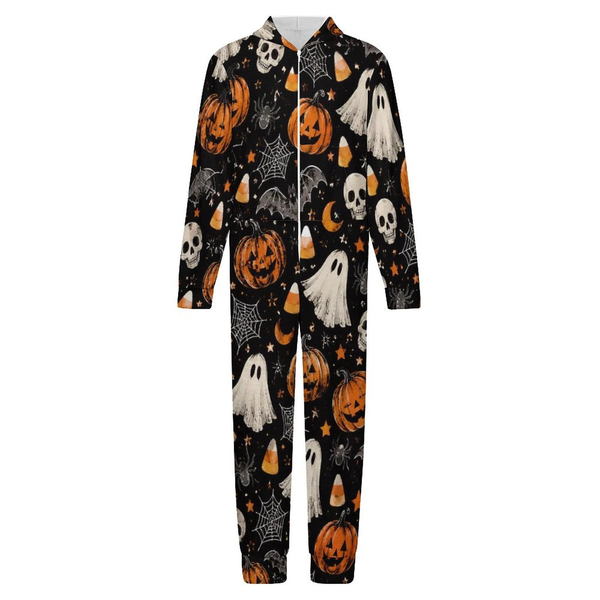 250gsm Flannel Footless Zip up Kid Jumpsuit Pajamas(All-Over Printing)
