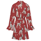120gsm Women's Ruffle Long Sleeve Robe(All-Over Printing)