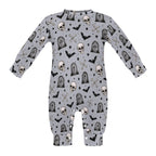 Skeleton themed, Cotton Long Sleeve Infant Bodysuit (All-Over Printing)