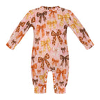 Fall Bows, Cotton Long Sleeve Infant Bodysuit (All-Over Printing)