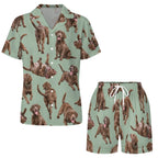 Women's Satin Cuban Collar Pajama Set(All-Over Printing)