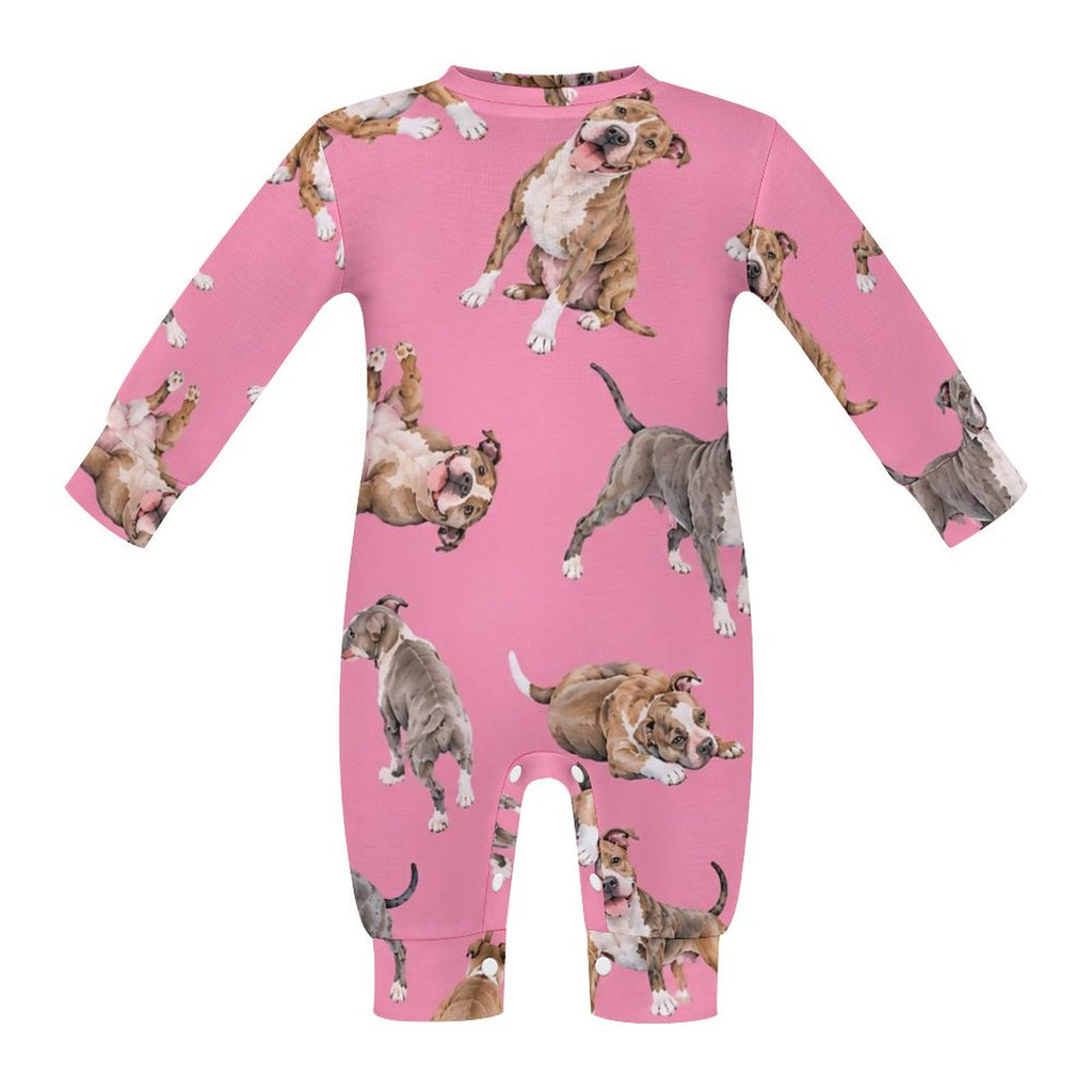 Dog Lover, Pet Owner, Cotton Long Sleeve Infant Bodysuit (All-Over Printing)