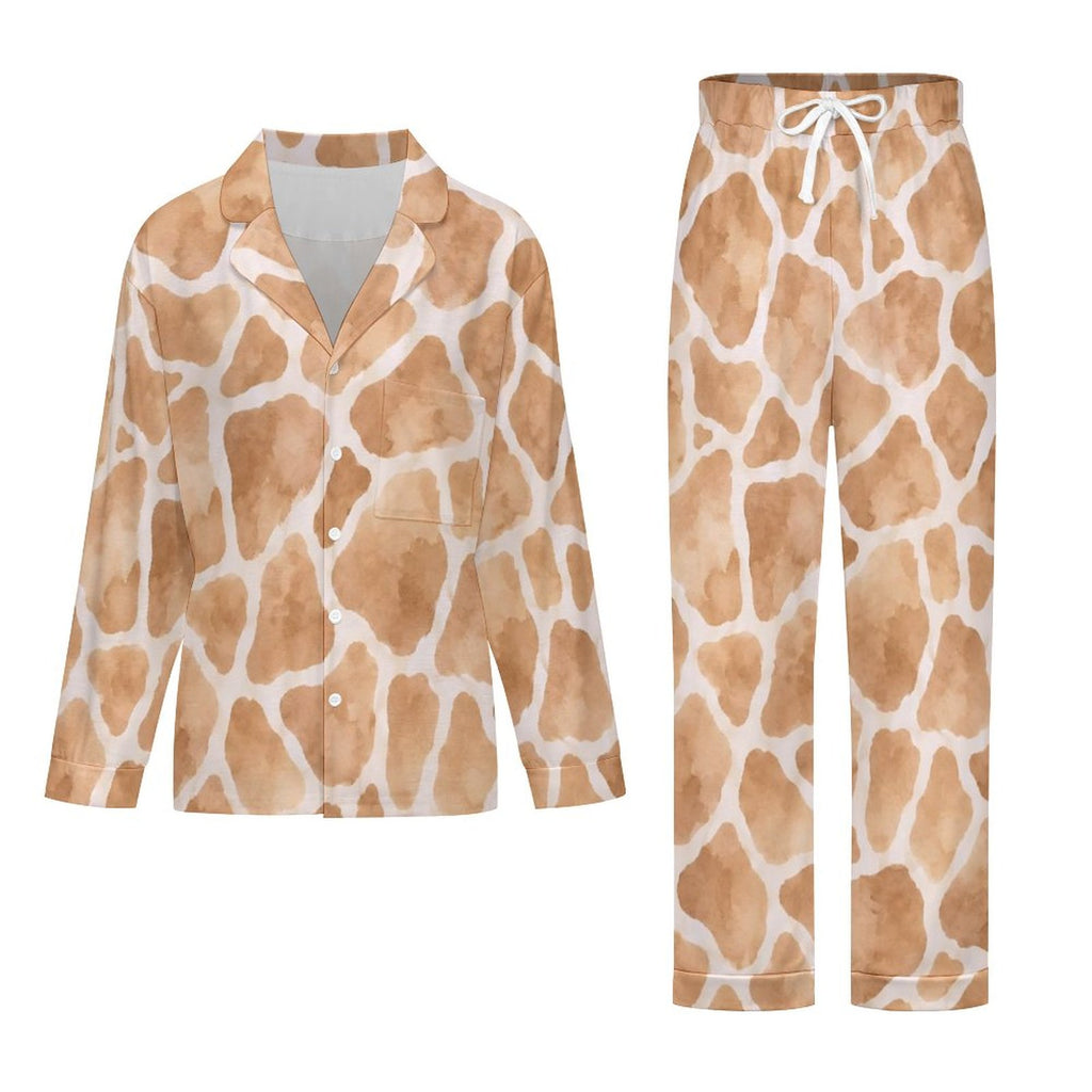 Giraffe print, Women's Cuban Collar Pajama Set