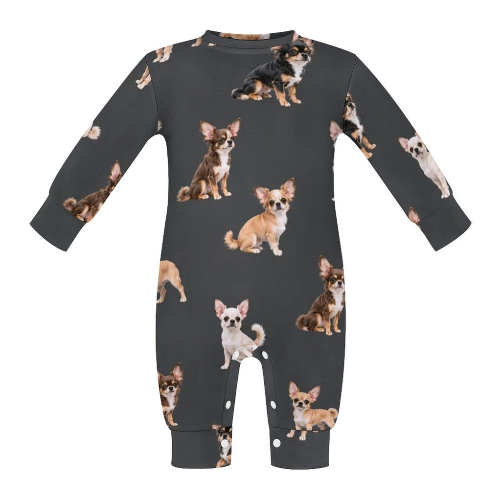 Dog Lover, Pet Owner, Cotton Long Sleeve Infant Bodysuit (All-Over Printing)