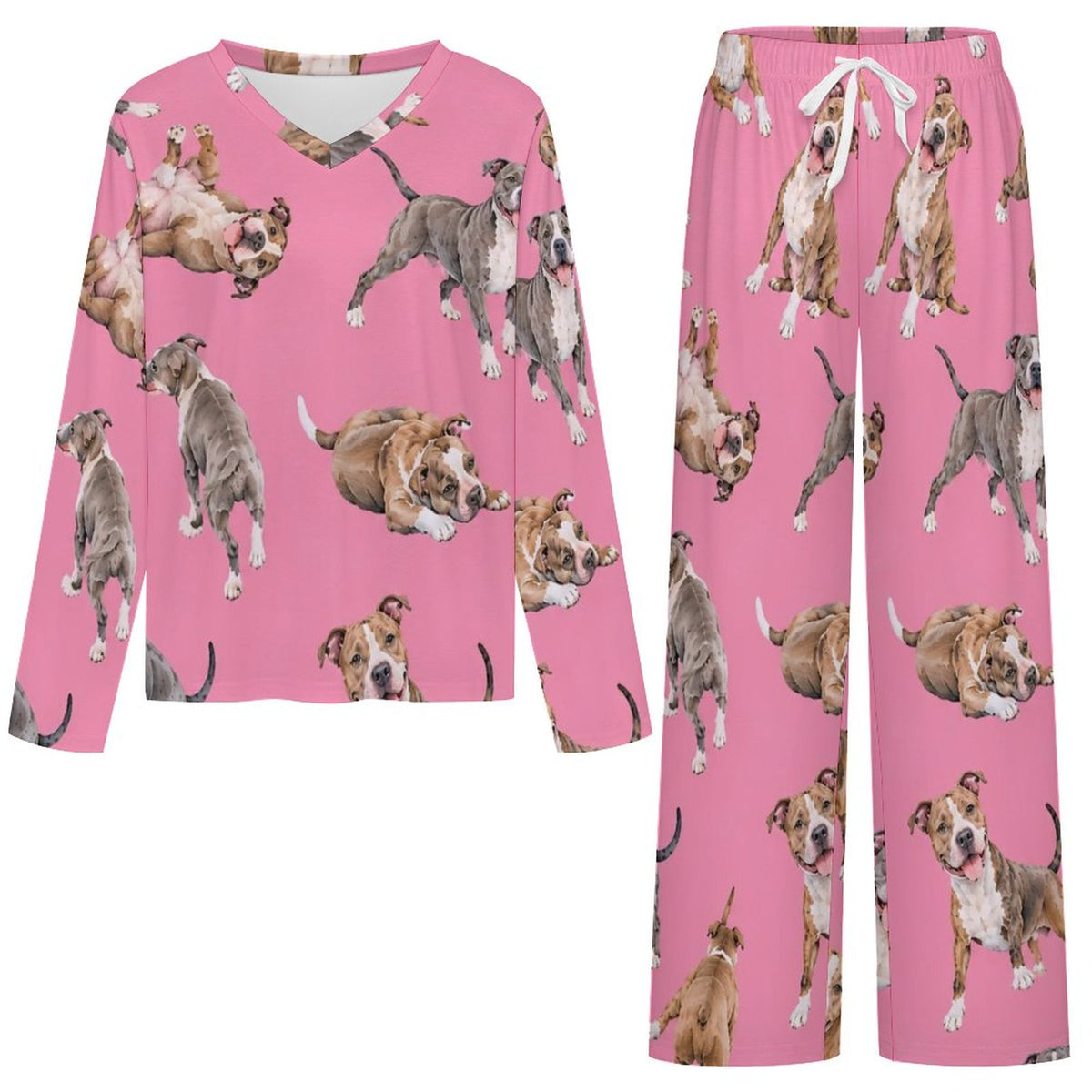 200gsm V-Neck Pajama Set(All-Over Printing)