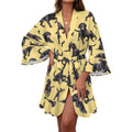 120gsm Women's Ruffle Long Sleeve Robe(All-Over Printing)