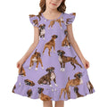 200gsm Girls Short Sleeve Ruffle Nightgown(All-Over Printing)