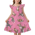 Dog Lover, Pet Owner,  Girls Short Sleeve Ruffle Nightgown(All-Over Printing)