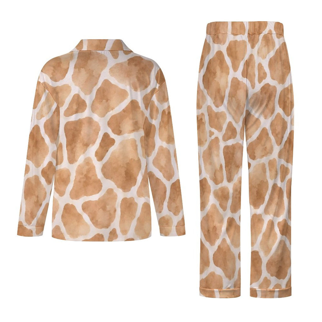 Giraffe print, Women's Cuban Collar Pajama Set