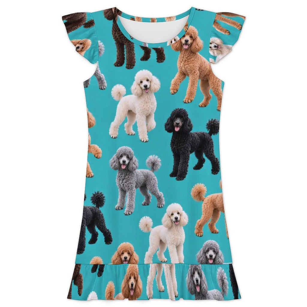 Dog Lover, Pet Owner, Girls Short Sleeve Ruffle Nightgown(All-Over Printing)