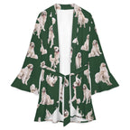 120gsm Women's Ruffle Long Sleeve Robe(All-Over Printing)