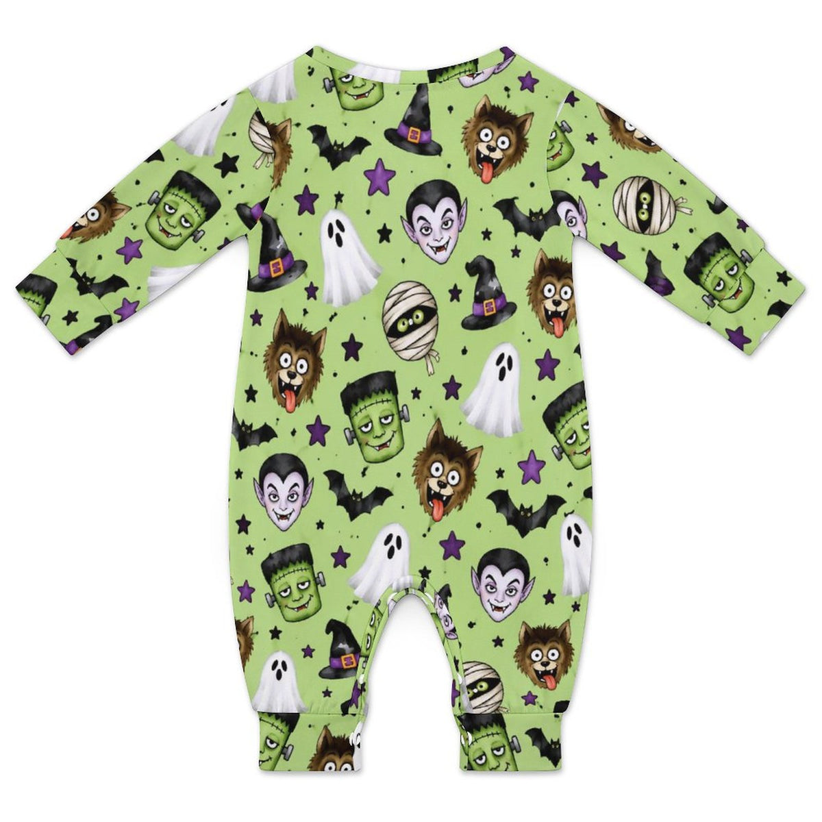 Monsters, Cotton Long Sleeve Infant Bodysuit (All-Over Printing)