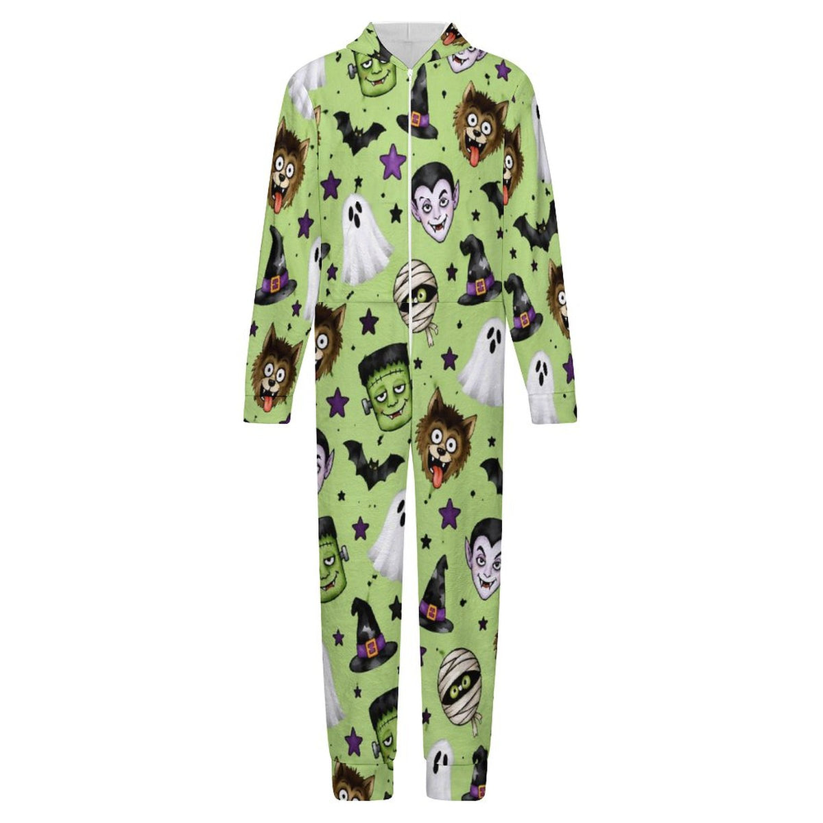 250gsm Flannel Footless Zip up Kid Jumpsuit Pajamas(All-Over Printing)