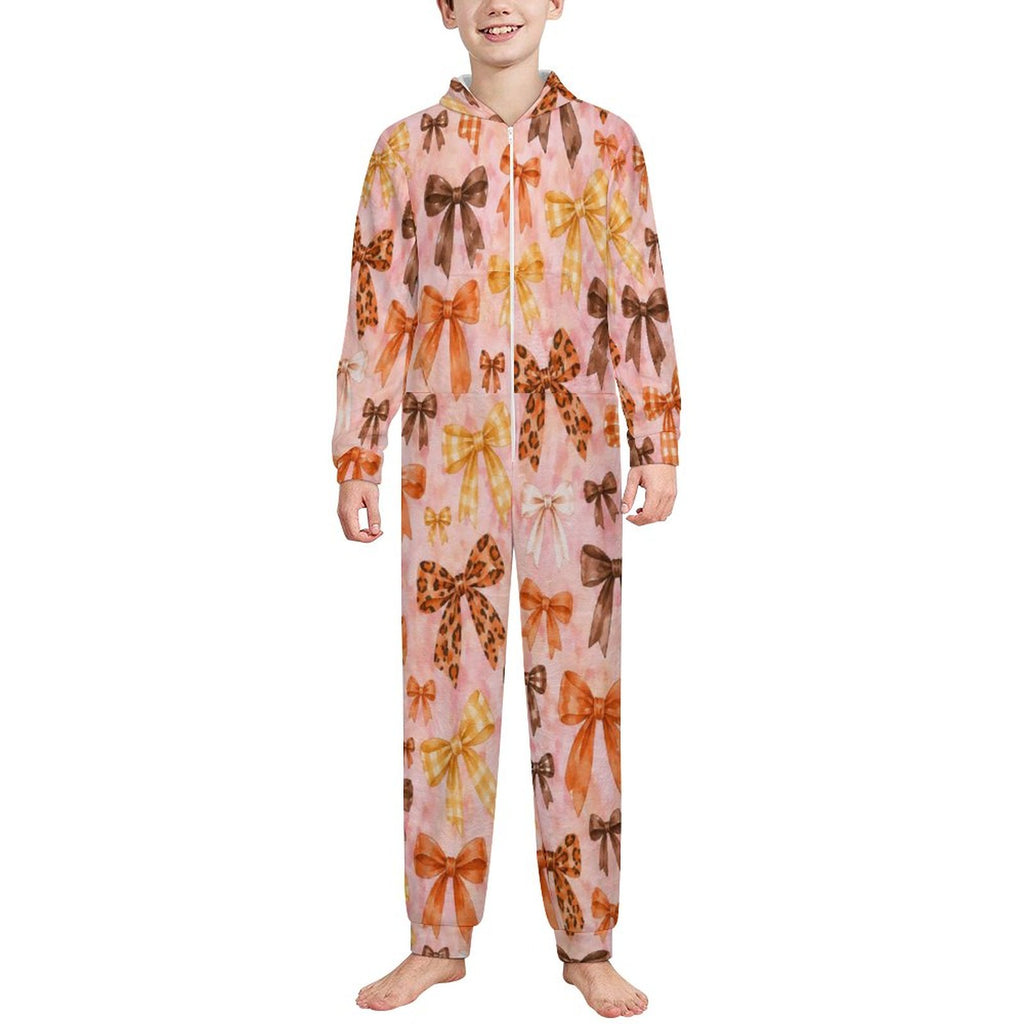 250gsm Flannel Footless Zip up Kid Jumpsuit Pajamas(All-Over Printing)
