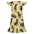 Dog Lover, Pet Owner,  Girls Short Sleeve Ruffle Nightgown(All-Over Printing)