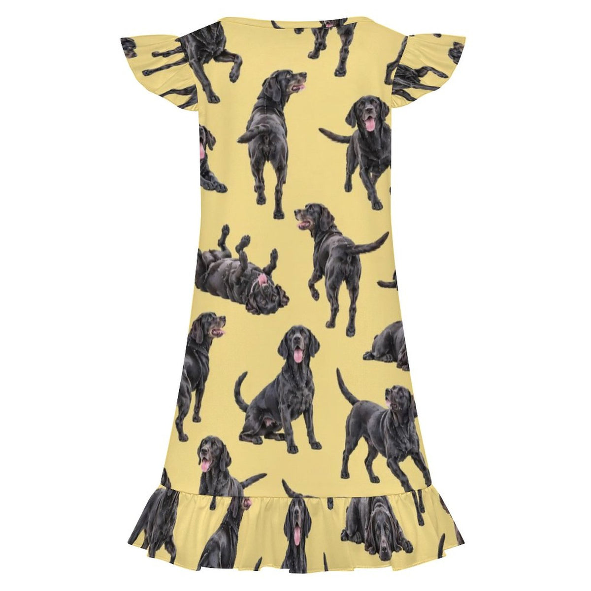 Dog Lover, Pet Owner,  Girls Short Sleeve Ruffle Nightgown(All-Over Printing)