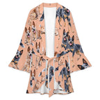 120gsm Women's Ruffle Long Sleeve Robe(All-Over Printing)