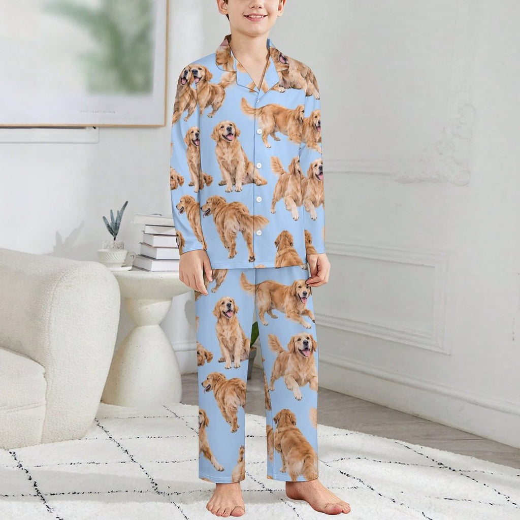 180gsm Long Sleeve Kid Pajama Set(All-Over Printing)