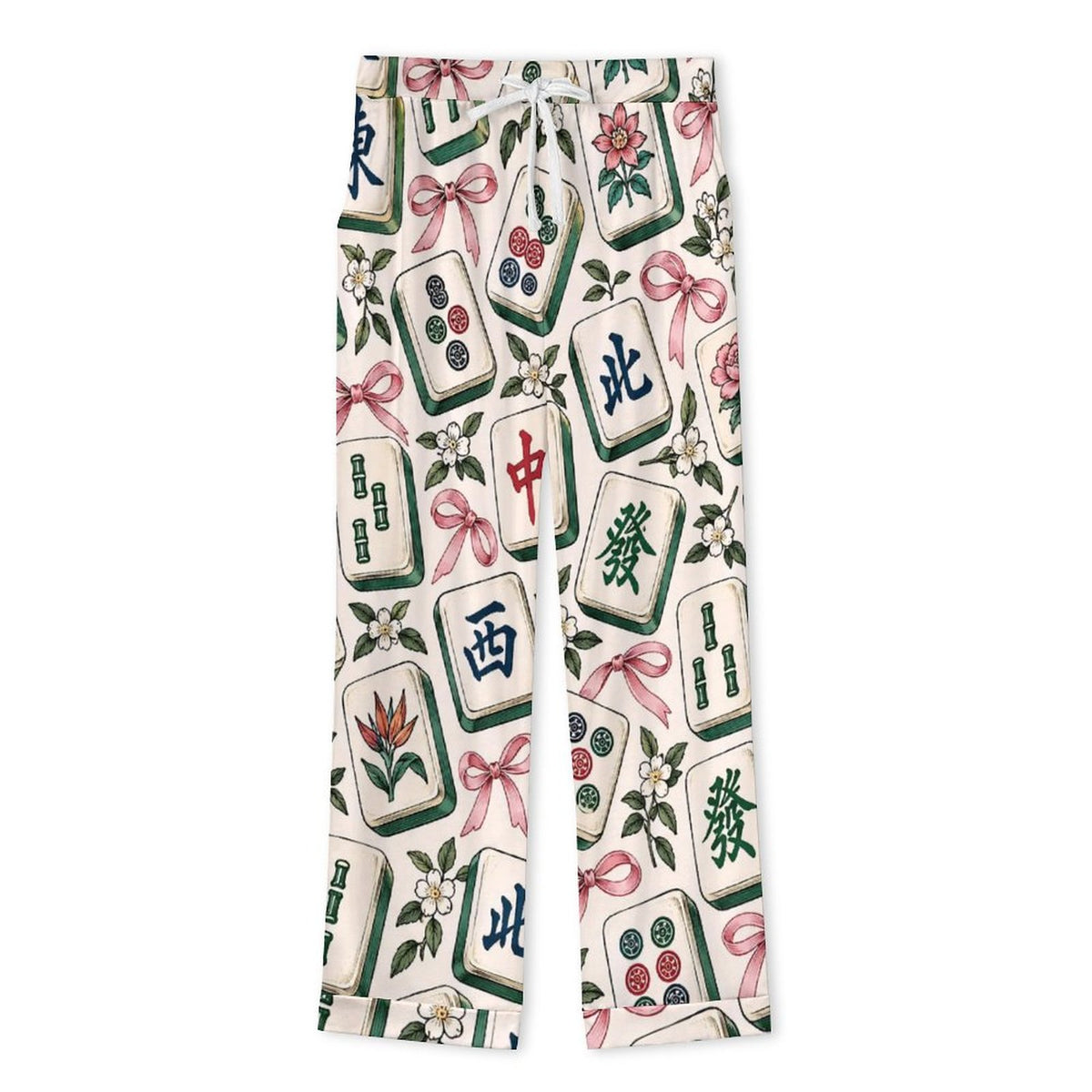 Mahjong tiles, Women's Cuban Collar Pajama Set