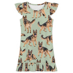 200gsm Girls Short Sleeve Ruffle Nightgown(All-Over Printing)