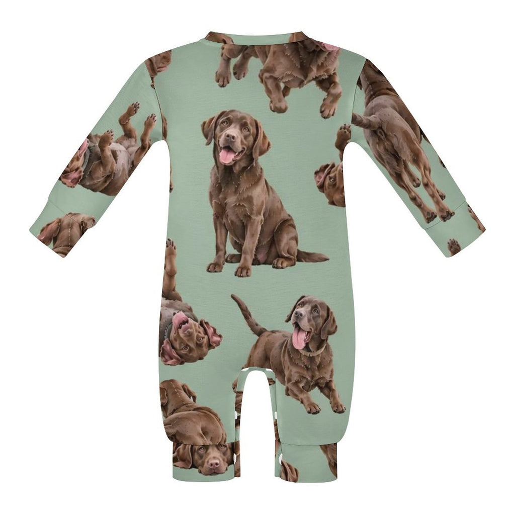 Dog Lover, Pet Owner, Cotton Long Sleeve Infant Bodysuit (All-Over Printing)