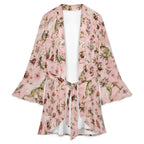 Bridal Party, I Do Crew robe- 120gsm Women's Ruffle Long Sleeve Robe(All-Over Printing)